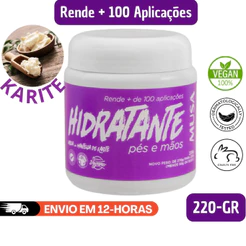 CREME HIDRATANTE PÉS E MÃOS MANTEIGA DE KARITE MANICURE E PEDICURE 220GR MUSA