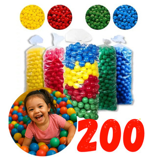 200 Bolinha Plástica Colorida Para Piscina de Bolinhas 76mm 200 Unidades