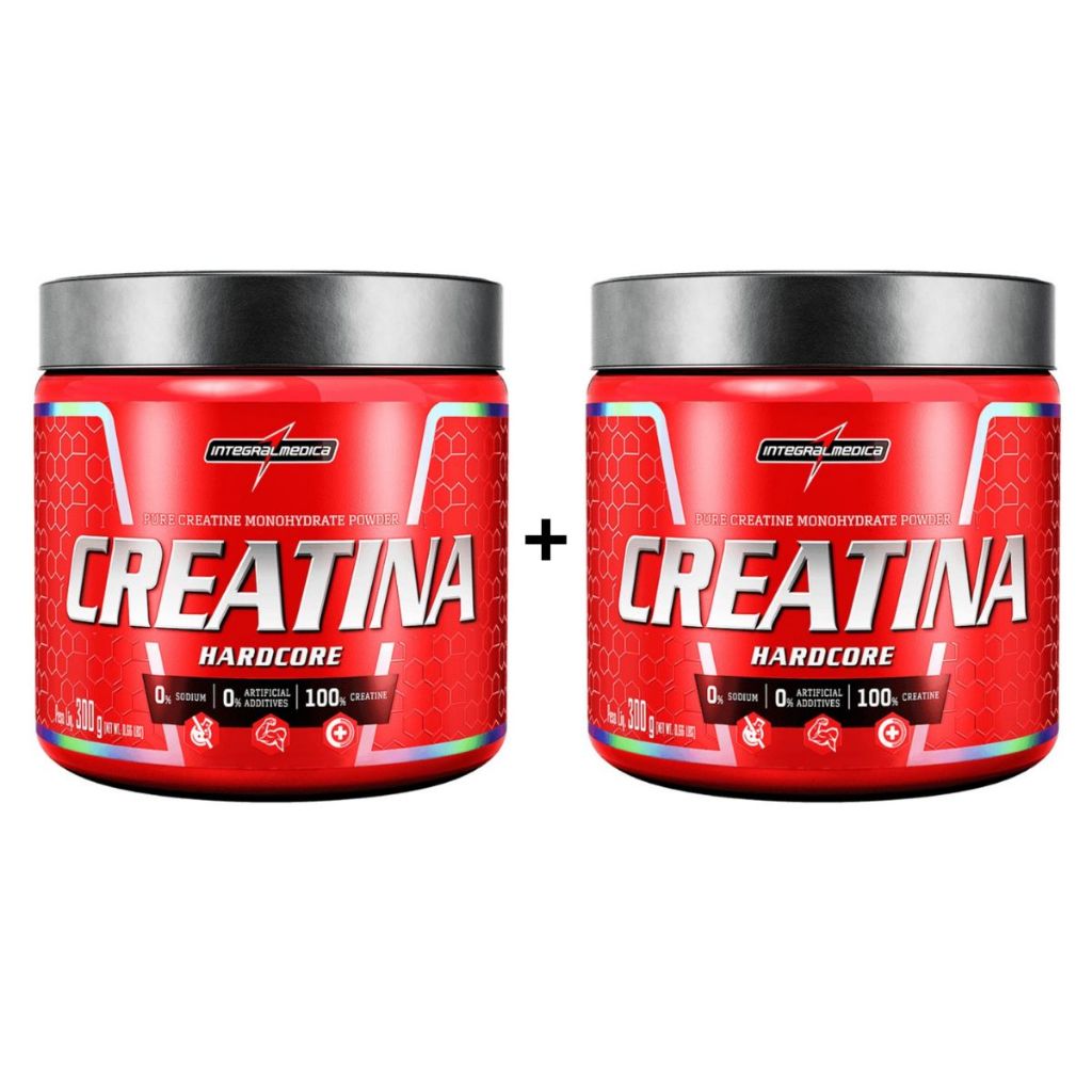 Kit 2 Creatina Hardcore 100% Pura Monohidratada 300g Integralmedica