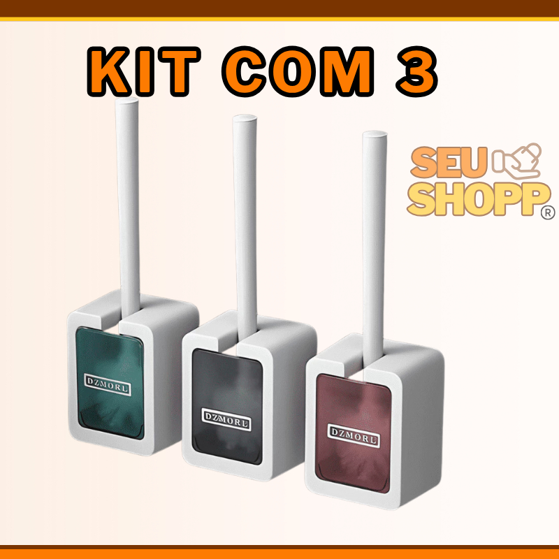 Kit 3 Escova Sanitária Plástico Escovinha De Vaso Sanitário Vassourinha De Banheiro Suporte Parede