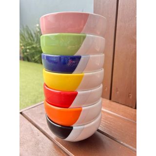 Kit Bowl Cerâmica Premium Bicolor - Cumbuca 400ml - Bowl Jogo de Sobremesa Tigela