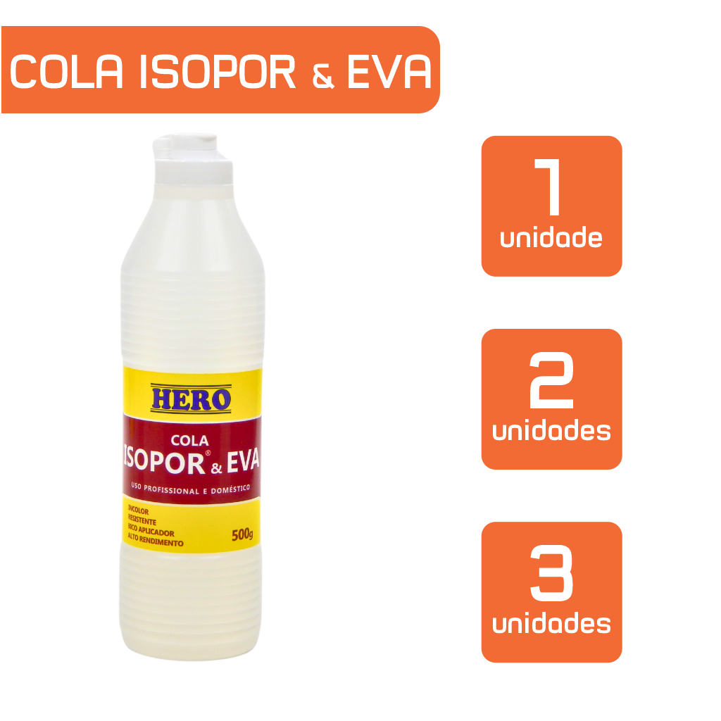 Cola Isopor & EVA 500g - Artesanato - Marca HERO em Oferta na Shopee