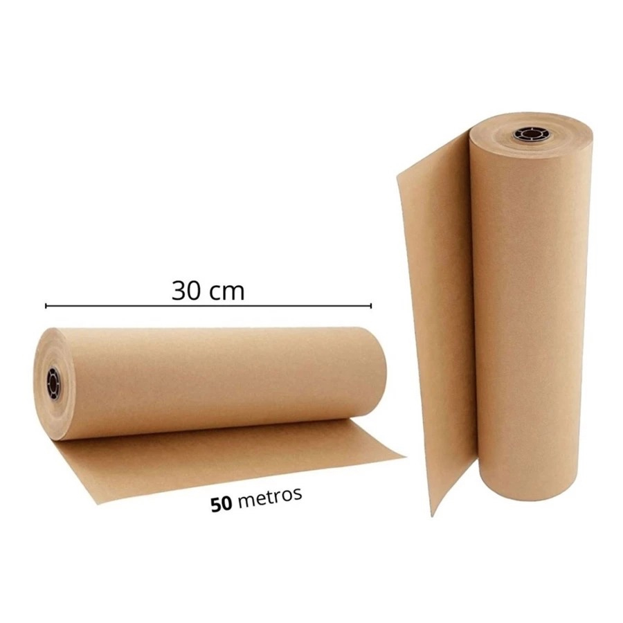 Papel bobina rolo semi kraft pardo embalagem 30cmx 50cm