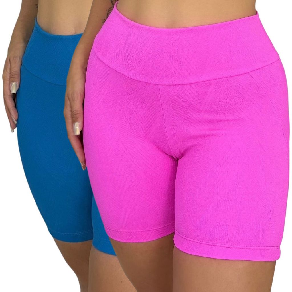 Bermuda Fitness Feminina Academia Short Treino Jacquard Sem Transparencia Conforto Compressão