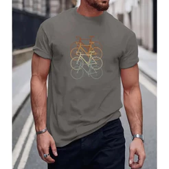 CAMISETA CASUAL MASCULINA ESPAMPA BICICLETA 100% ALGODÃO