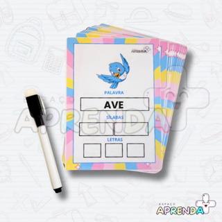 FICHAS PARA ALFABETIZAÇÃO PLASTIFICADAS – FORMANDO PALAVRAS (COM CANETA) em Oferta na Shopee