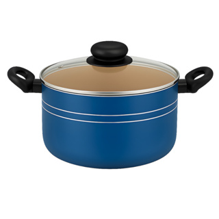 Caçarola Antiaderente com Tampa, cor azul/creme, escolha o tamanho disponível em Oferta na Shopee