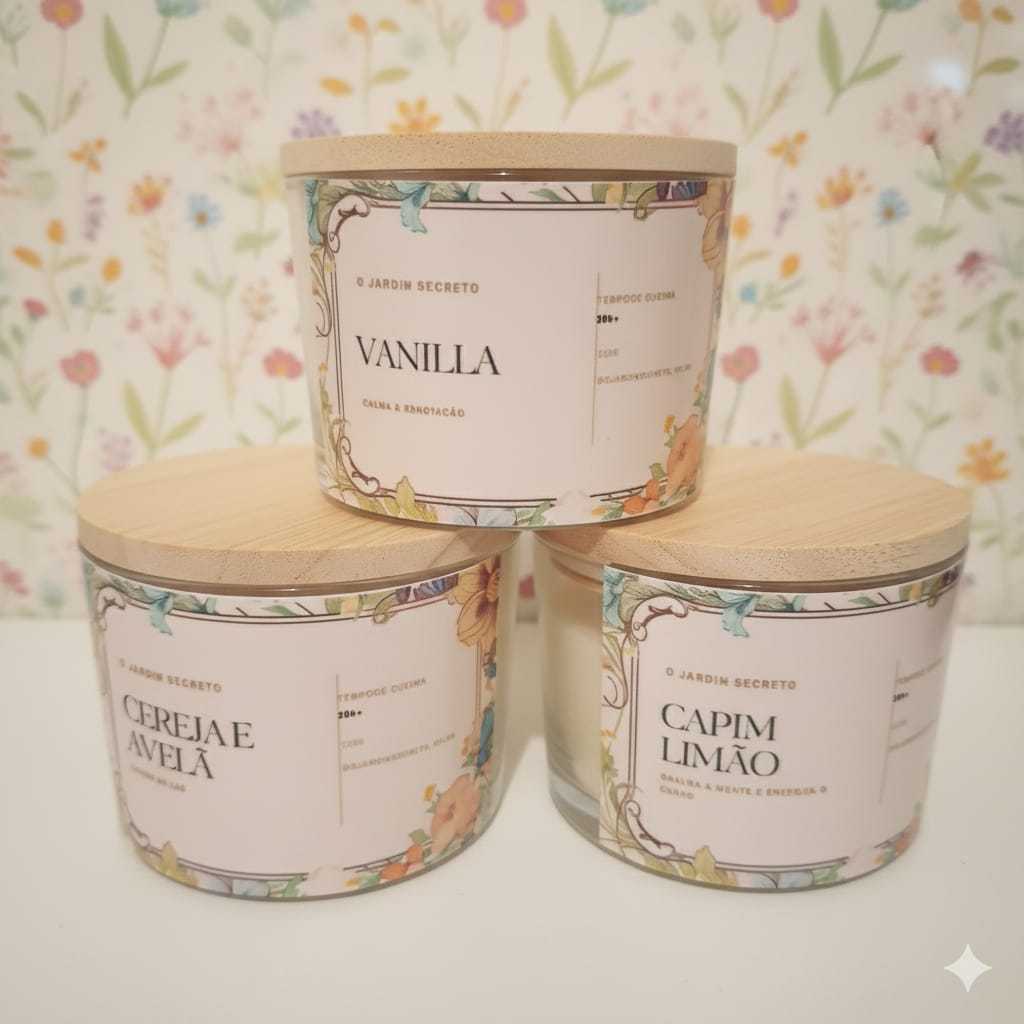 3 Velas Aromáticas Artesanais 110g cada | Perfume Marcante e Duradouro | Essências Finas em Oferta na Shopee
