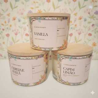 3 Velas Aromáticas Artesanais 110g cada | Perfume Marcante e Duradouro | Essências Finas em Oferta na Shopee