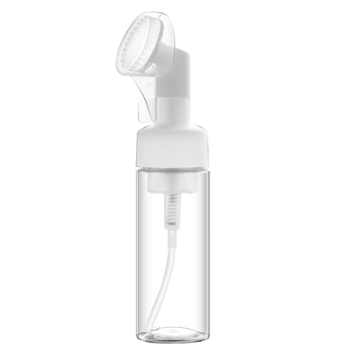 Frasco Pump Espumador Com Escova De Silicone Para Limpeza Facial Skin Care 120ml