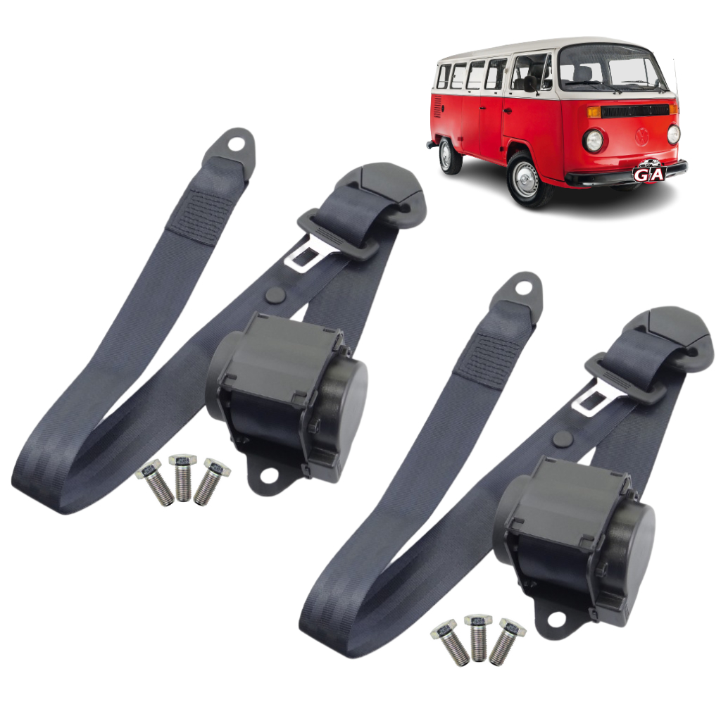 Kit 2 Cinto De Segurança Retrátil Três Ponta Pontos Volkswagen Kombi