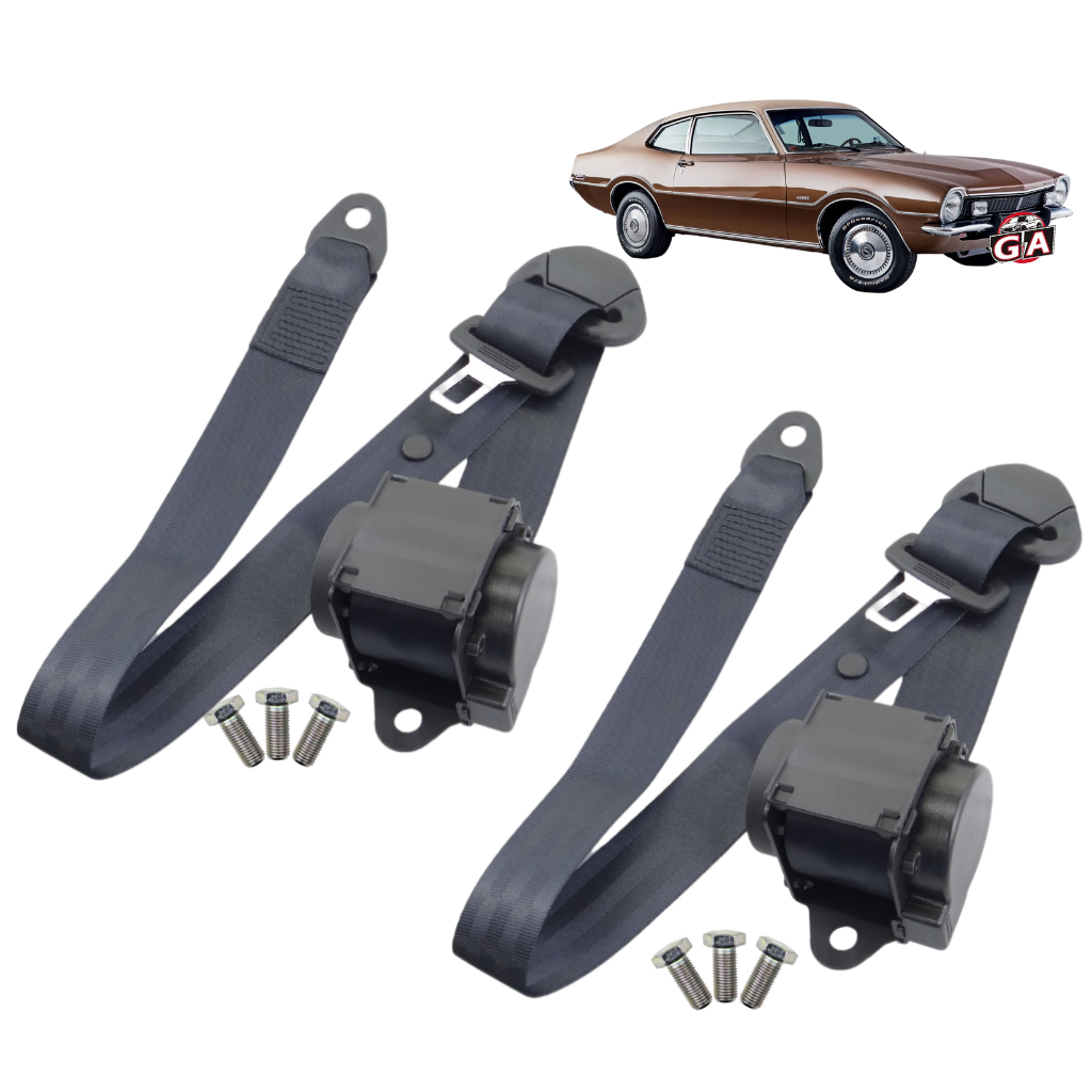 Kit 2 Cinto De Segurança Retrátil Três Ponta Pontos Ford Maverick