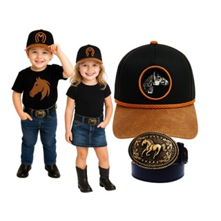 Boné Country Infantil Bebê Menina  + Cinto Fivela Cowgirl Sertanejo Festa Junina UNISSEX em Oferta na Shopee
