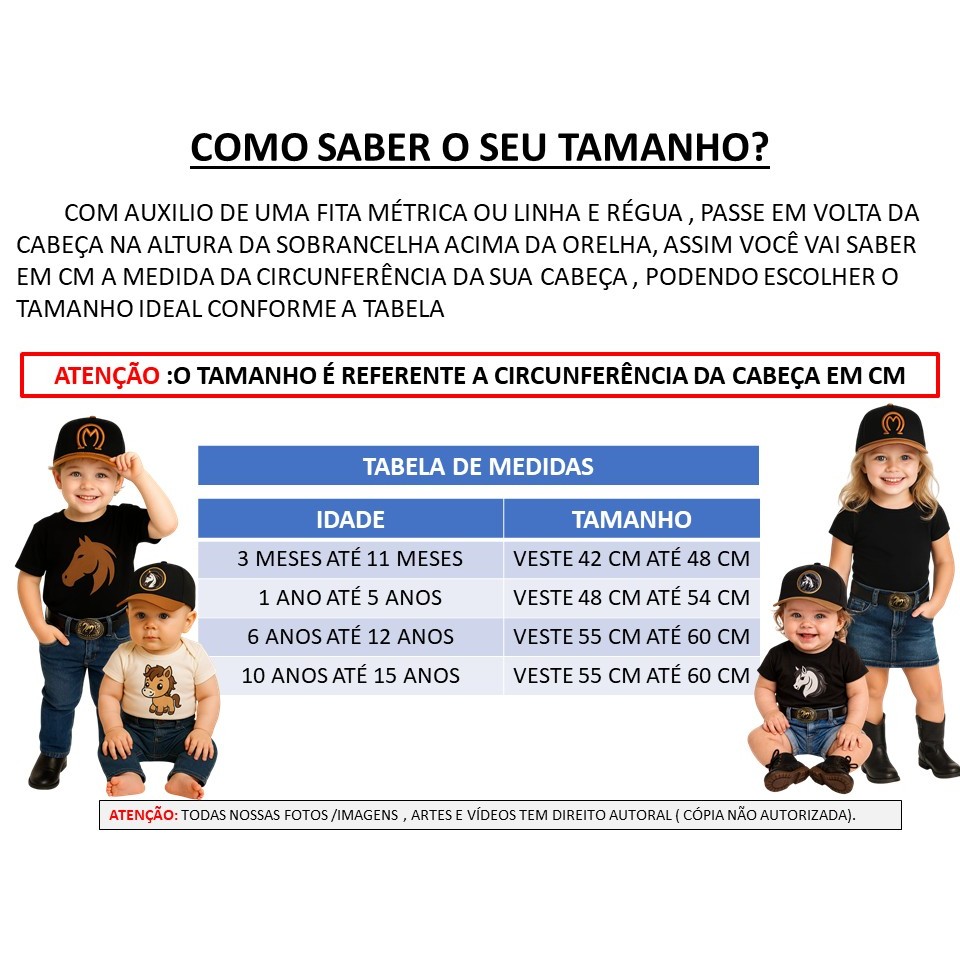 Boné Country bebê infantil Cowboy Rodeio Menino menina Unissex sertanejo