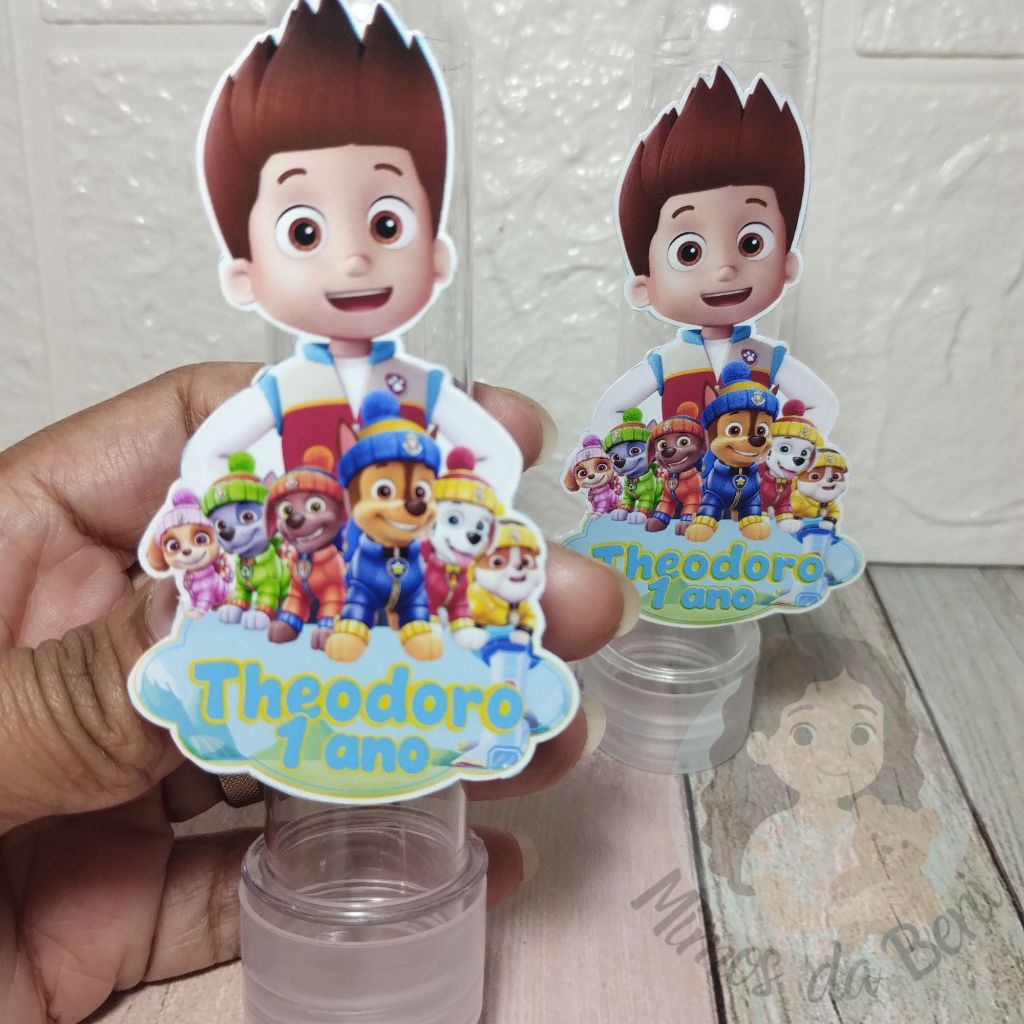 Aplique PATRULHA CANINA Personalizado Tubete Infantil Lembrancinha Aniversário Festa Kit 10 a 50 und
