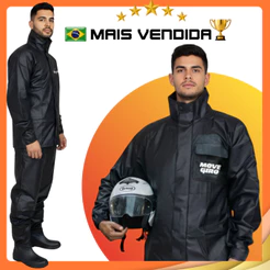 Capa de Chuva Motoqueiro Impermeável Masculino Conjunto Completo Black Edition