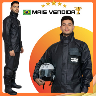 Capa de Chuva Motoqueiro Impermeável Masculino Conjunto Completo Black Edition em Oferta na Shopee