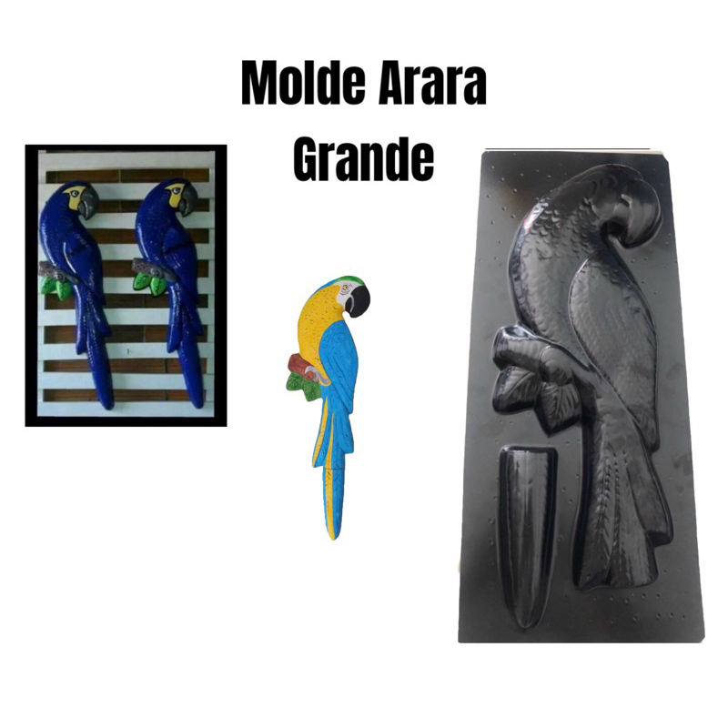 1 Forma/molde Artesanato 3d em Abs Arara 62x34cm