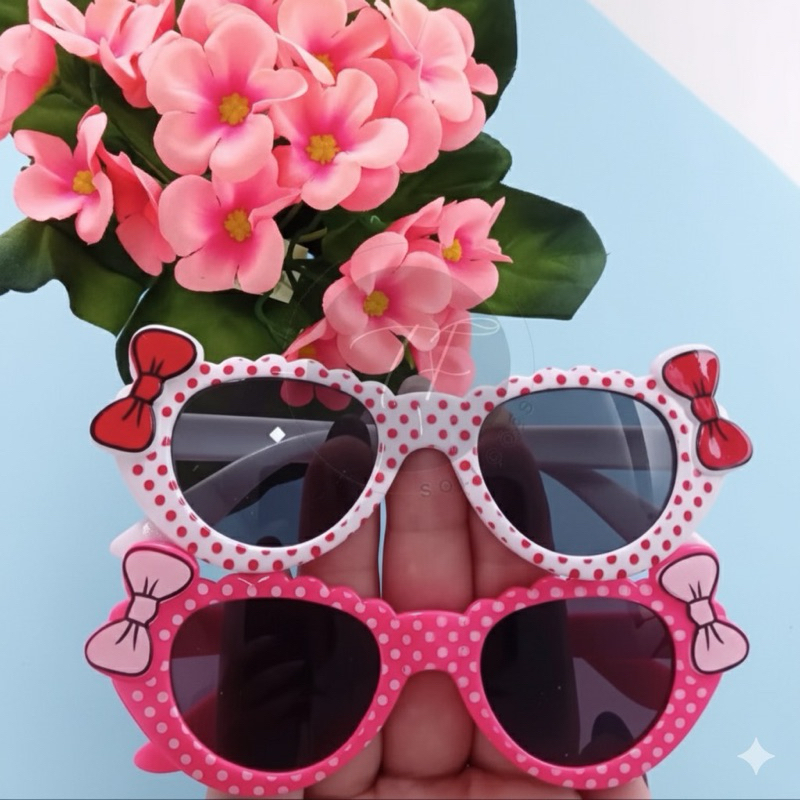 KIT 2 Óculos de Sol Infantil Menina Laço Retrô Blogueira