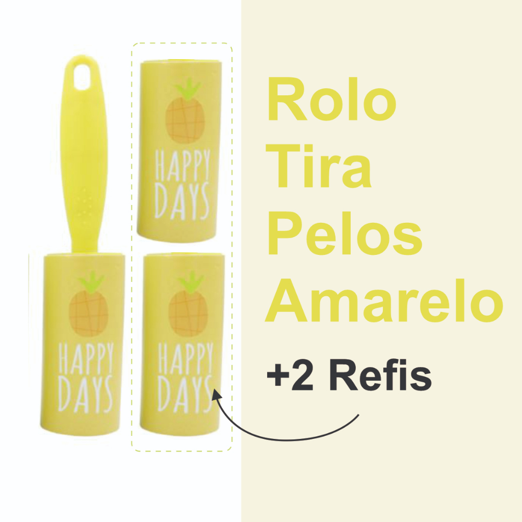 1 Rolo 2 Refis Amarelo Tira Pelos Rolinho Adesivo Removedor de Pelos Remoção de Pelos e Bolinhas de Tecido