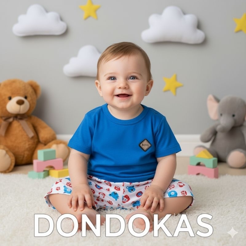 Conjunto de Verão para Bebê Menino Short Estampado Camisa Boys Roupa de Bebê
