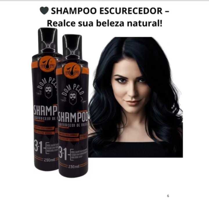 Kit 2 Shampoos Escurecedores Dom Pelo 250ml – Fim dos Cabelos Brancos!