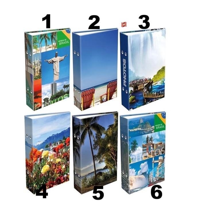 ÁLBUM CAPA DURA PARA 120 FOTOS 10X15CM DIVERSAS PAISAGEM