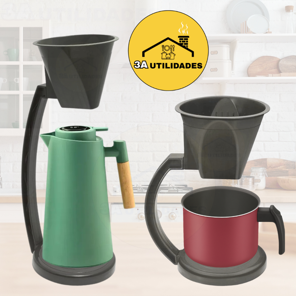 Suporte Porta Filtro Plástico 103 – Coador de Café e Chá para Garrafa Térmica, Uso Doméstico e Profissional Cafeteira em Oferta na Shopee