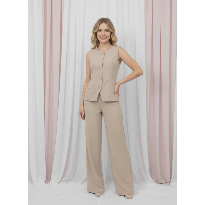 CONJUNTO EM ALFAIATARIA CALÇA Y COLETE LLOK CASUAL CHIC TENDECIA 2026
