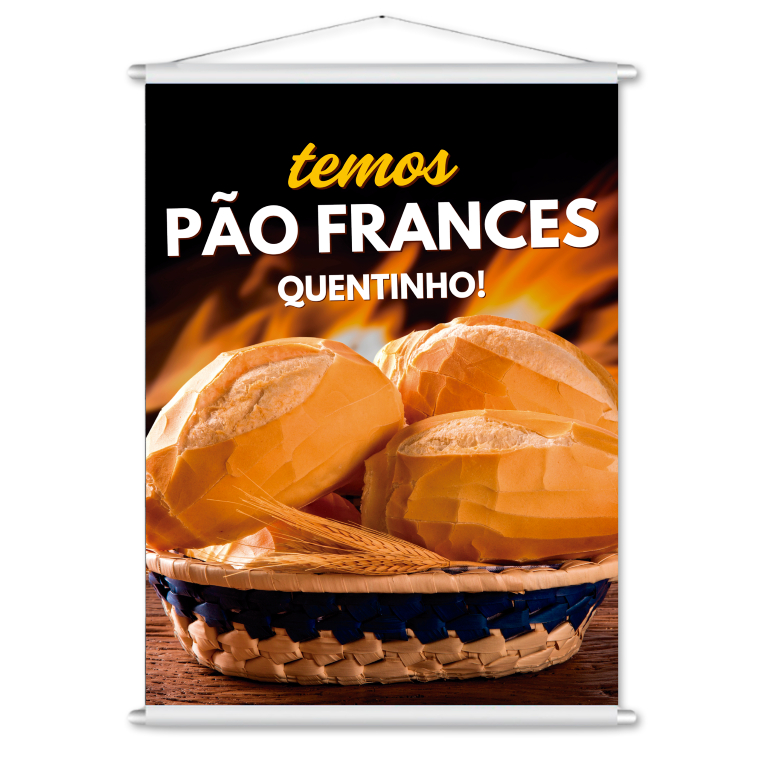Banner Lona Personalizado Temos Pao Frances 80X60cm em Oferta na Shopee