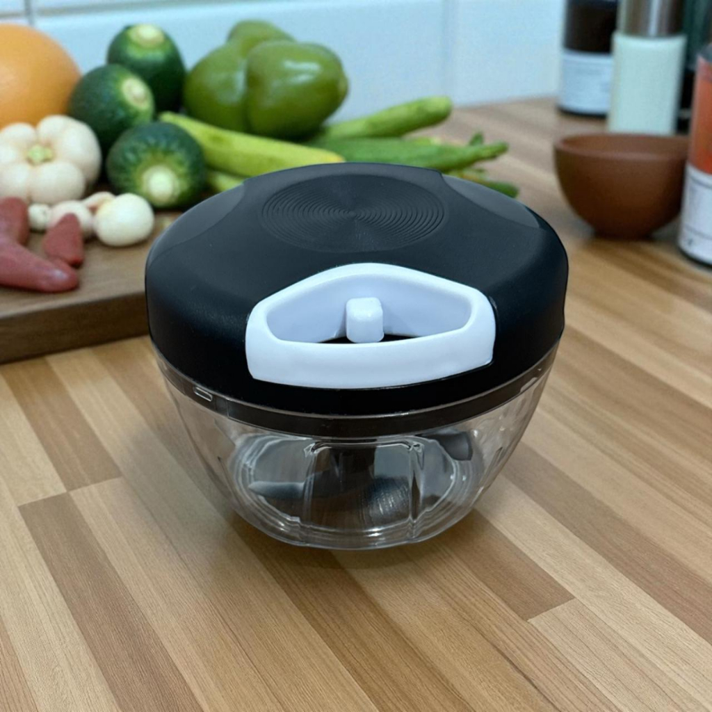 Processador Triturador Manual 500ml Picador de Alimentos Moedor para Alho Cebola Temperos Cor Aleatória