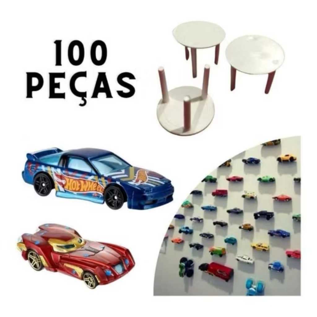Suporte Parede Carrinho Hot Whells com fita dupla face mesinha pizza tripe em Oferta na Shopee