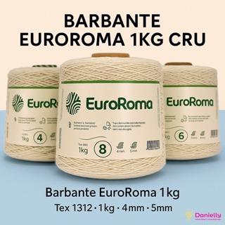 Barbante EuroRoma Cru 1kg – Para Crochê e Artesanato em Oferta na Shopee