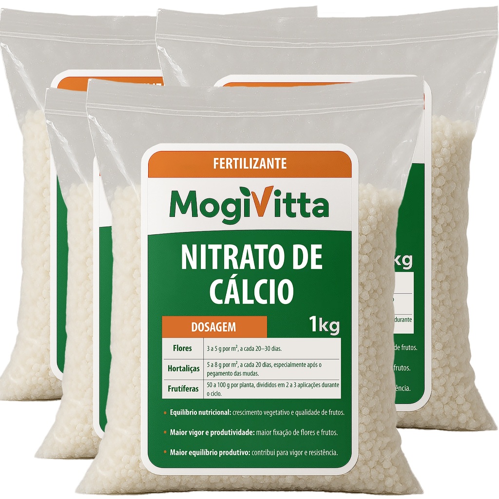 Nitrato De Cálcio Premium Adubo Fertilizante Concentrado Solúvel para Fertirrigação Flores Jardins Hortas