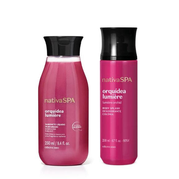 Kit Nativa SPA Orquidea Lumière: Body Splash 200ml + Sabonete Líquido Corporal 250ml o Boticário