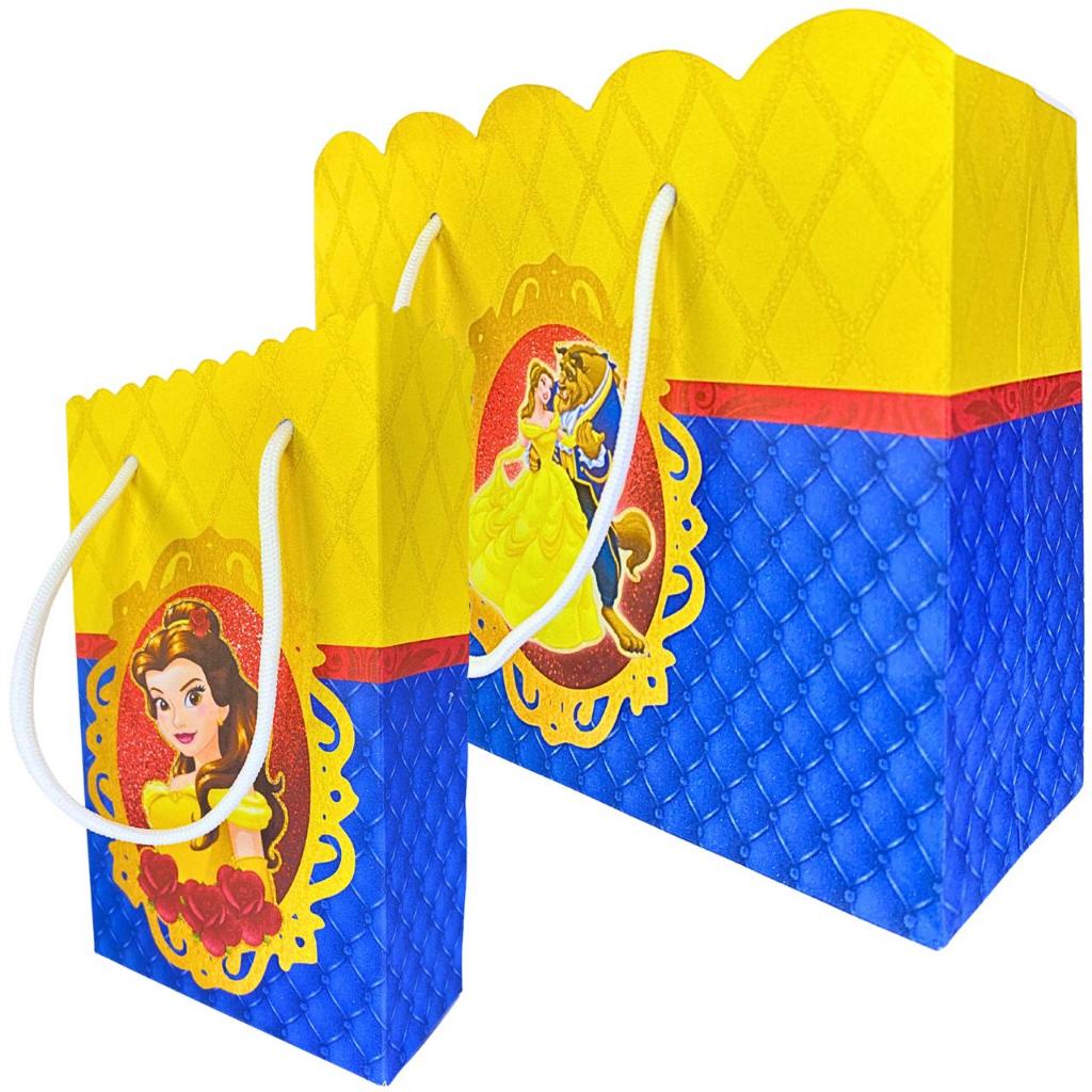 Sacolinha Bela e a Fera Sacolinhas para Lembrancinha de Aniversário Infantil Princesa Bela Sacolas Bolsa Envio Rapido