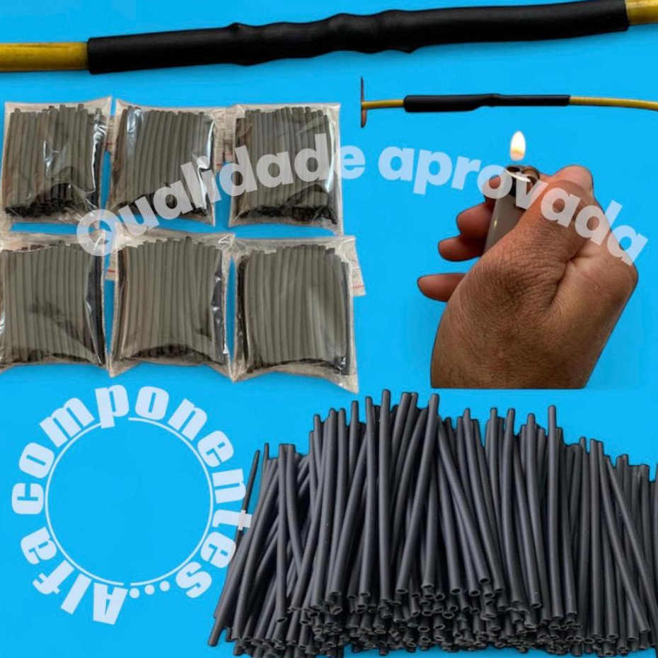 kit Espaguete tubo termo retrátil 100 peças de 1,5mm 2mm 2,5mm 3mm  7.5mm 9.5mm em Oferta na Shopee