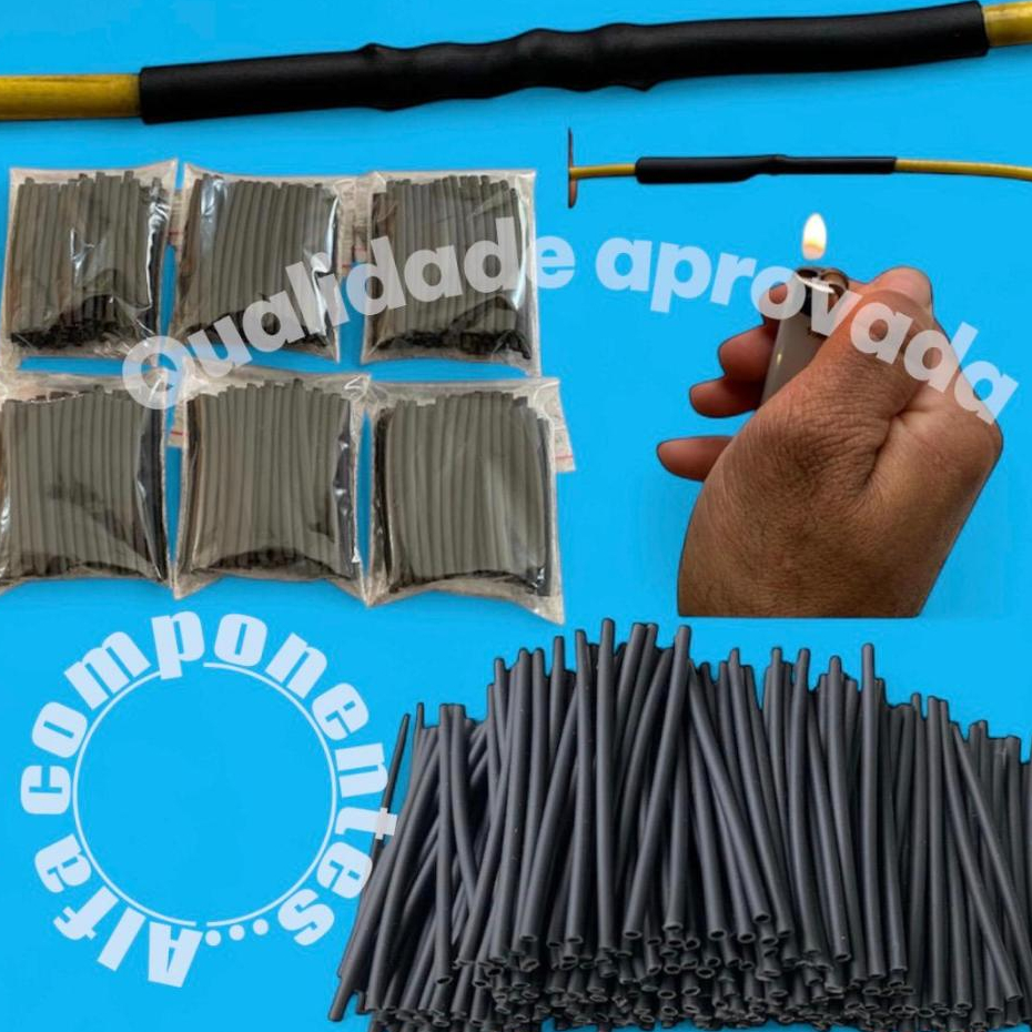 kit Espaguete tubo termo retrátil 100 peças de 1,5mm 2mm 2,5mm 3mm  7.5mm 9.5mm