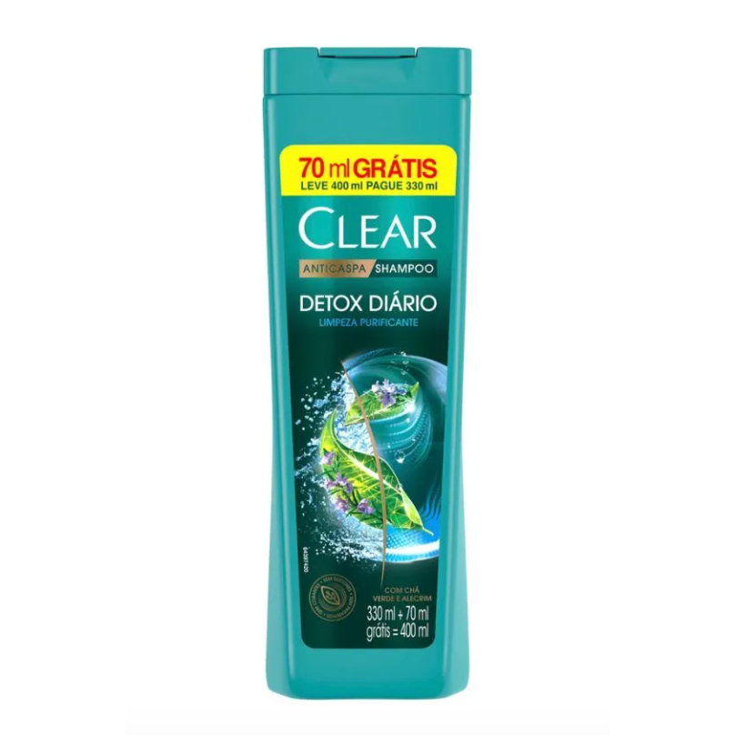 Shampoo Clear Detox Diário Anticaspa Limpeza Profunda 400ml