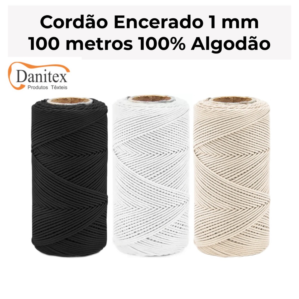 Cordão Encerado De Algodão 1 mm Class 005 Danitex 100 mts