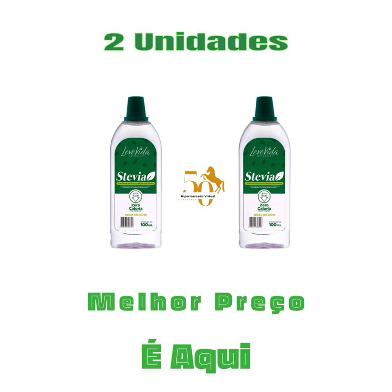 Kit 2 Adoçantes com Stévia 100ML em Cada Frasco
