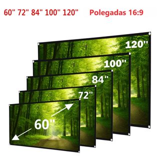 Telão de Projeção Matte White - 60” 72” 84” 100” 120” | Ideal p/ Projetores Full HD e 4K em Oferta na Shopee
