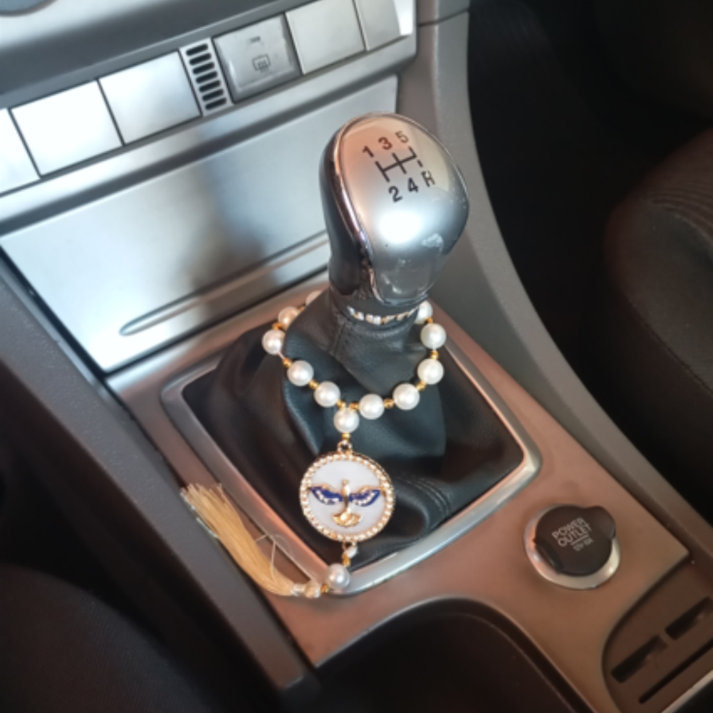 Terço Dezena de Luxo Nossa Senhora Aparecida Para Retrovisor com Pingente Religioso Católico