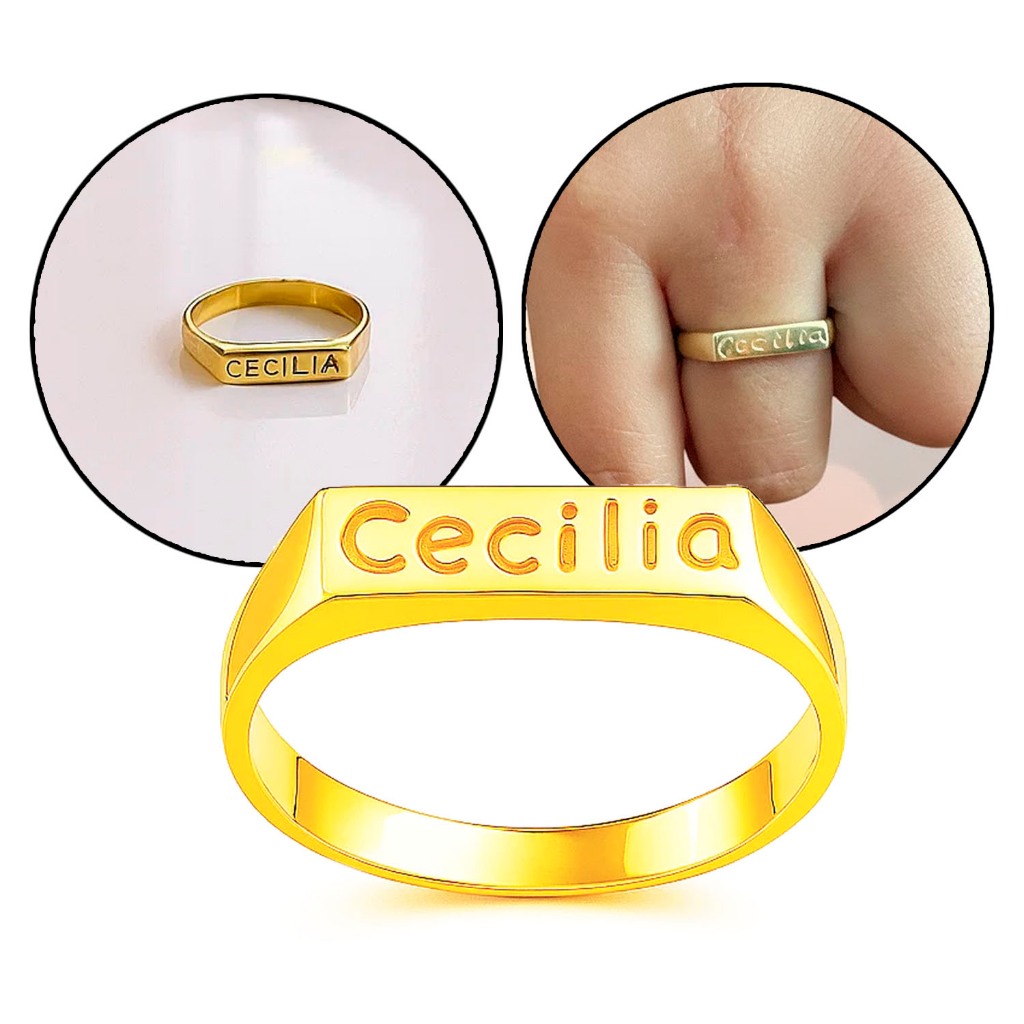 Anel Chapinha Infantil Personalizado Nome 100% Moeda Antiga Tamanho 4 ao 14