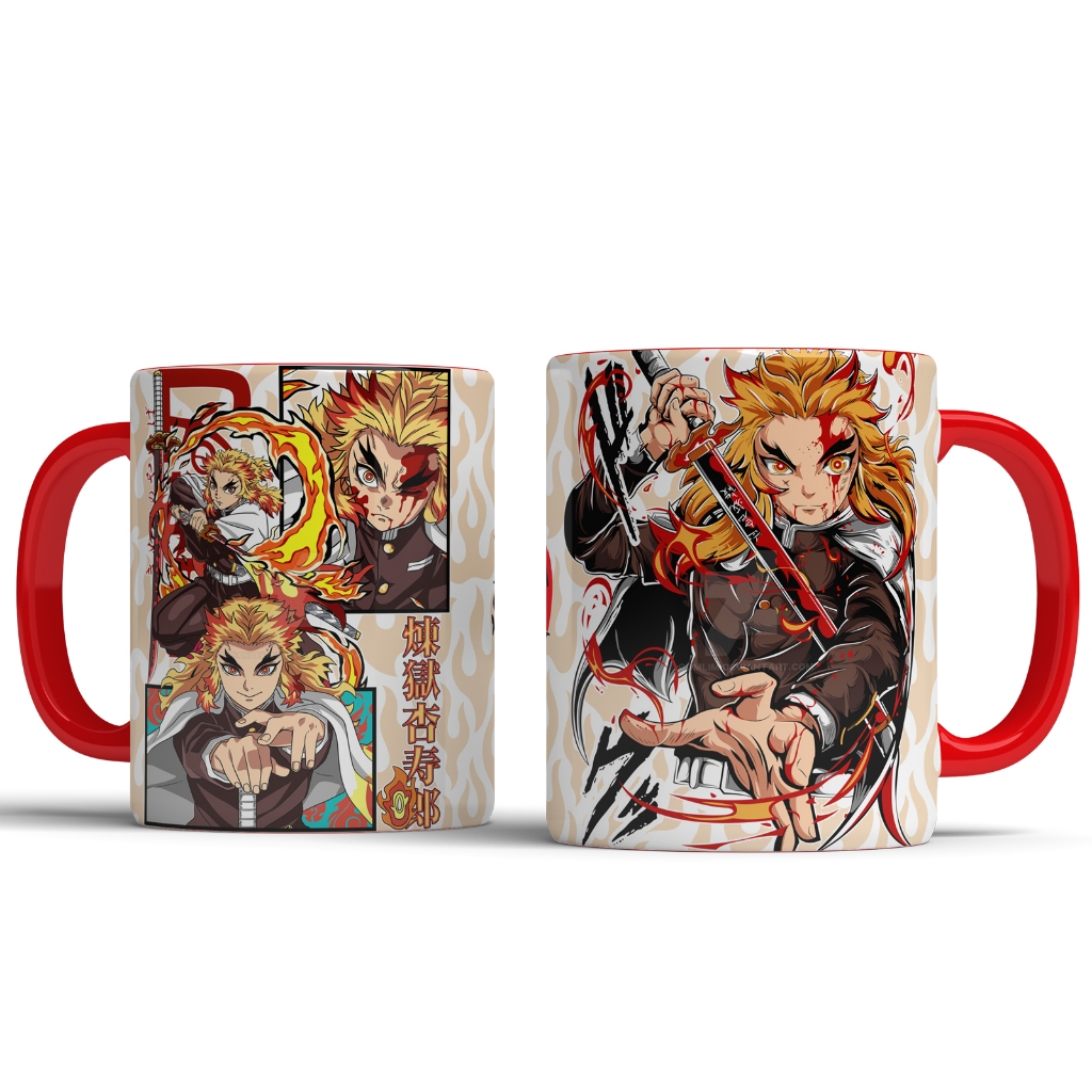 Caneca Kyojuro Rengoku Demon Slayer Kimetsu no Yaiba - Caneca Porcelana Personalizada O Pilar das Chamas em Oferta na Shopee