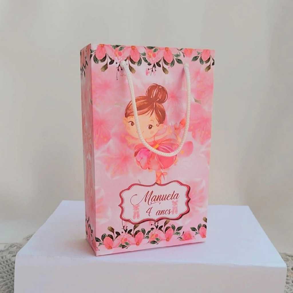 Kit Sacolinha Surpresa Festa Infantil Personalizado BAILARINA | Lembrancinhas | Aniversário | PEGUE E MONTE