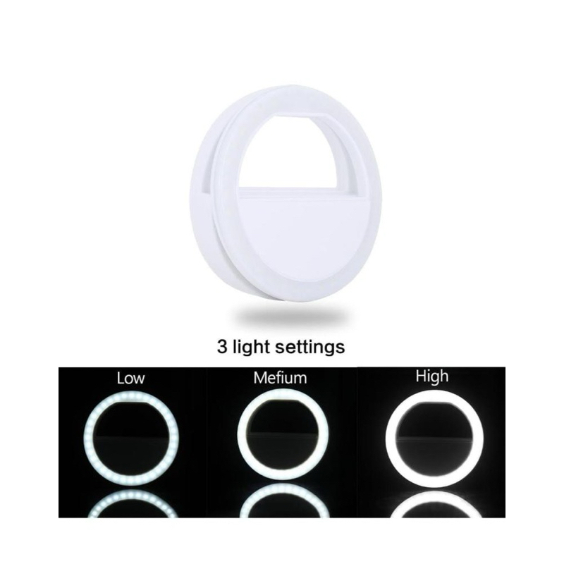 Anel Luminoso Portátil para Celular – Flash Selfie, Mini Ring Light