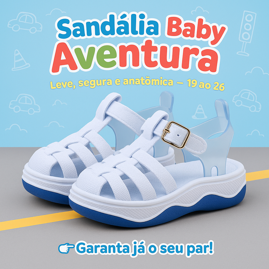 Sandália Baby – Leve, Segura e Anatômica Calce Rápido e Sem Complicação | 19 ao 26 | Garanta já em Oferta na Shopee