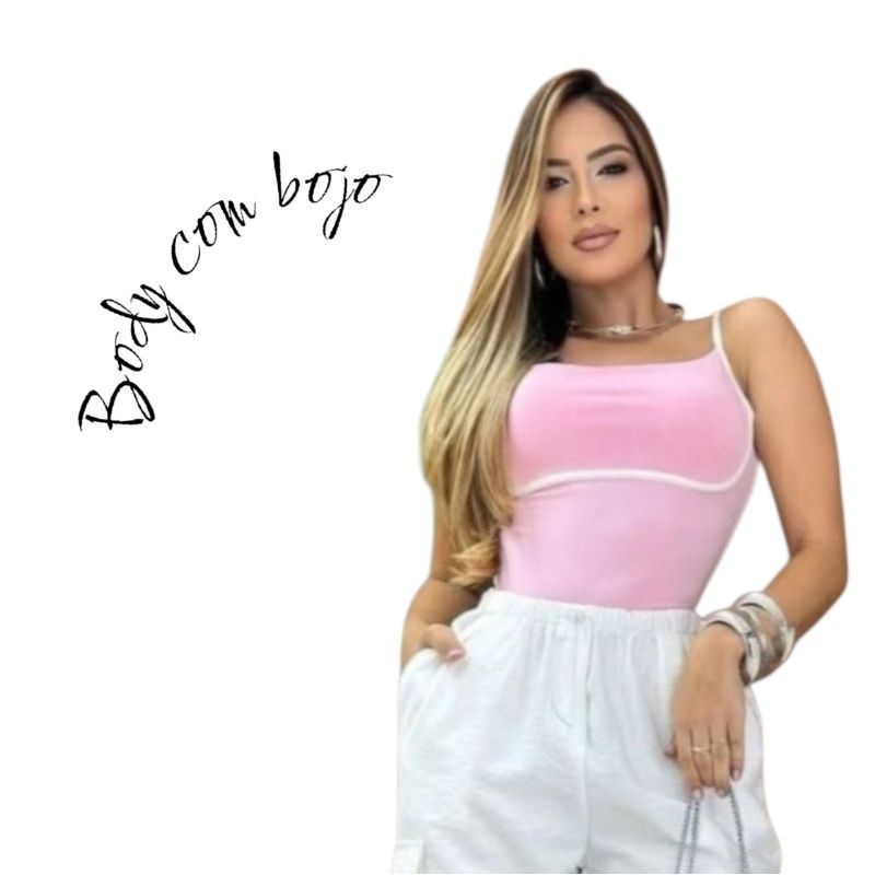 body bicolor femenino alça fina com bojo verão 2026 em Oferta na Shopee