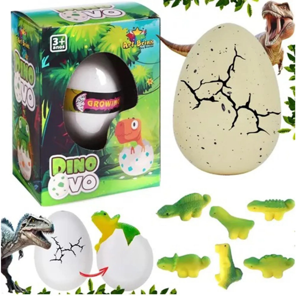 Kit Dino Ovo Surpresa – Ovo de Dinossauro que Choca e Cresce na Água (6 cm)